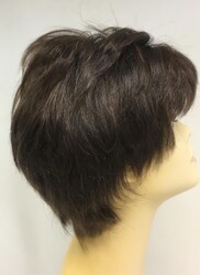 Boyasız Doğal Saç Kısa Kesim Gerçek Saç Peruk - Thumbnail