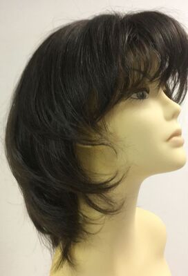 Boyazsız Orta Boy Doğal Model Katlı Kesim Gerçek Saç Peruk