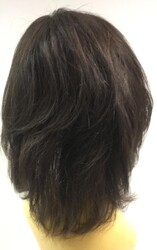 Boyazsız Orta Boy Doğal Model Katlı Kesim Gerçek Saç Peruk - Thumbnail