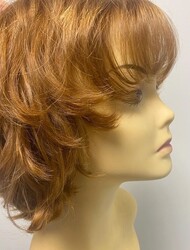 Canlı Karamel Kısa Katlı Model Gerçek Saç Medikal Peruk Her Yöne Ayrılır - Thumbnail
