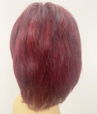 Canlı Kızıl Katlı Kesim Kısa Gerçek Saç Peruk