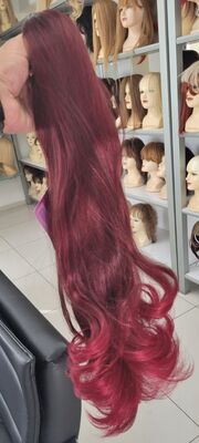 Canlı Kızıl Ombreli Sentetik Saç Tokalı Atkuyruk Postiş