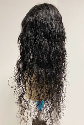 Doğal Renk Dalgalı Uzun Boy Gerçek Saç Peruk