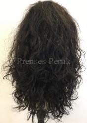 Doğal Saç En Uzun Dalgalı Peruk Tepesi Derili - Thumbnail
