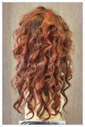 Gerçek Saç Peruk Kızıl Balyajlı - Thumbnail