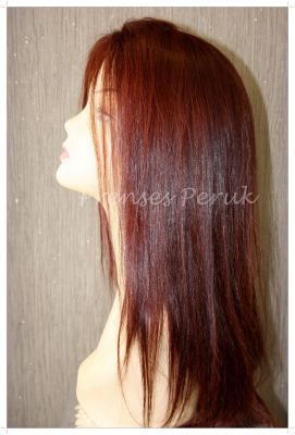 Gerçek Saç Uzun Peruk Kızıl