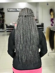 Gri Saç Twist Afro Dalgası Kaynak - Thumbnail