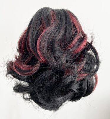 Kızıl Balyajlı Dalgalı Model Hazır Topuz Saç