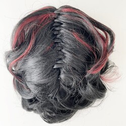 Kızıl Balyajlı Dalgalı Model Hazır Topuz Saç - Thumbnail