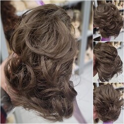 Prenses Peruk - Kumral Dalgalı Model Hazır Topuz Saç Modeli