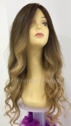 Prenses Peruk - Kumral Ombreli Uzun ve Gür Doğal Saç Peruk