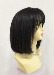 Siyah Doğal Saç Gür Model Peruk - Thumbnail