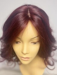 Uzun Boy Kızıl Renk Katlı Kesim Gerçek Saç Peruk - Thumbnail