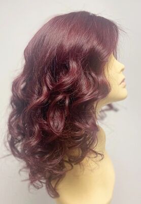 Uzun Boy Kızıl Renk Katlı Kesim Gerçek Saç Peruk